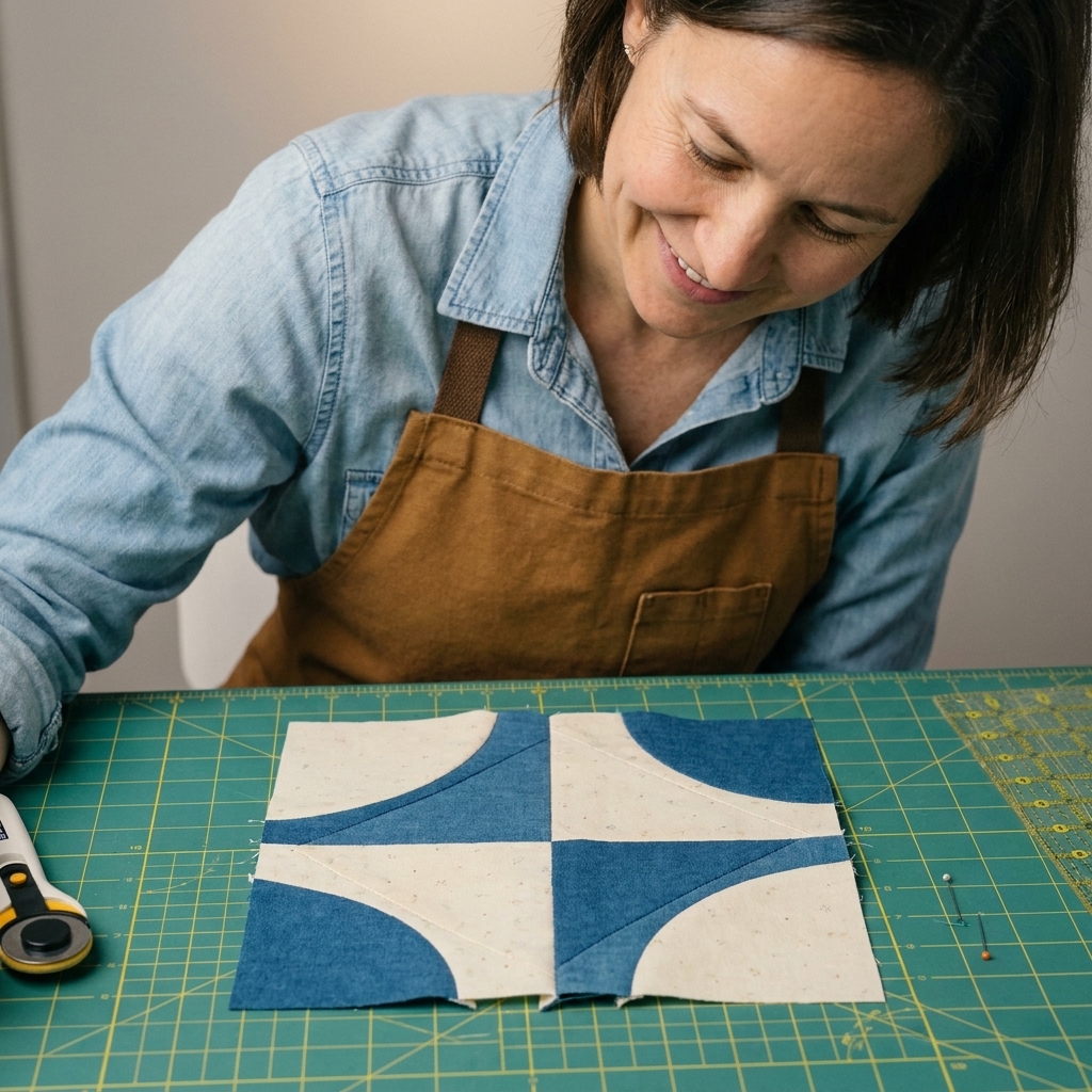 Drunkard’s Path Block: Curved Piecing Without the Tears