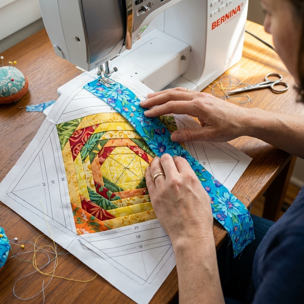 Foundation Paper Piecing a Pineapple Quilt Block